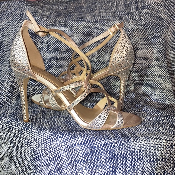 Badgley Mischka Rhinestone Dress Heels - Picture 3 of 4